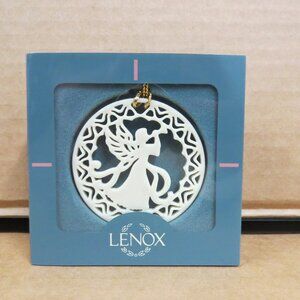 Lenox Porcelain Trumpeting Yule Christmas Angel Flat Ornament 1-101-5099